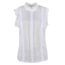 Load image into Gallery viewer, Womens Tops And Blouses Office Lady Casual Summer Blouse Top Retro Women Reffle Shirt Chiffon Blouse S-XL