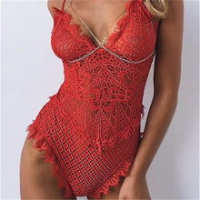Load image into Gallery viewer, Sexy Lace Bodysuit Women Bodycon Jumpsuit Summer Cut Out Rompers Club Womens Jumpsuit pink Body femme Overalls female Playsuits