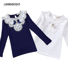 Load image into Gallery viewer, LEMEMOGO Girls Blouses 2019 Spring Lace School Girl Blouse Cotton Embroider Baby Girls Shirt Autumn Long-Sleeve Children Clothes