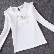 Load image into Gallery viewer, LEMEMOGO Girls Blouses 2019 Spring Lace School Girl Blouse Cotton Embroider Baby Girls Shirt Autumn Long-Sleeve Children Clothes