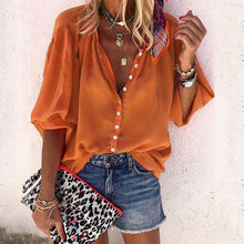 Load image into Gallery viewer, Fanbety 5XL Chains print Blouses Woman Sexy V-Neck Button Long Sleeve Shirt 2019 Womens Elegant Autumn New Tops Blouse plus size