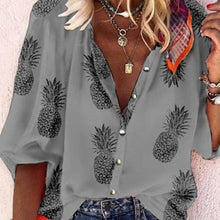 Load image into Gallery viewer, Fanbety 5XL Chains print Blouses Woman Sexy V-Neck Button Long Sleeve Shirt 2019 Womens Elegant Autumn New Tops Blouse plus size