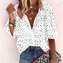 Load image into Gallery viewer, Fanbety 5XL Chains print Blouses Woman Sexy V-Neck Button Long Sleeve Shirt 2019 Womens Elegant Autumn New Tops Blouse plus size