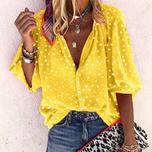 Load image into Gallery viewer, Fanbety 5XL Chains print Blouses Woman Sexy V-Neck Button Long Sleeve Shirt 2019 Womens Elegant Autumn New Tops Blouse plus size