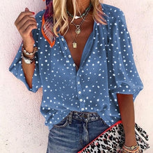Load image into Gallery viewer, Fanbety 5XL Chains print Blouses Woman Sexy V-Neck Button Long Sleeve Shirt 2019 Womens Elegant Autumn New Tops Blouse plus size