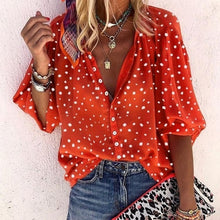 Load image into Gallery viewer, Fanbety 5XL Chains print Blouses Woman Sexy V-Neck Button Long Sleeve Shirt 2019 Womens Elegant Autumn New Tops Blouse plus size