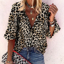 Load image into Gallery viewer, Fanbety 5XL Chains print Blouses Woman Sexy V-Neck Button Long Sleeve Shirt 2019 Womens Elegant Autumn New Tops Blouse plus size