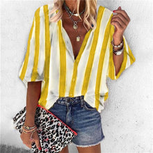 Load image into Gallery viewer, Fanbety 5XL Chains print Blouses Woman Sexy V-Neck Button Long Sleeve Shirt 2019 Womens Elegant Autumn New Tops Blouse plus size
