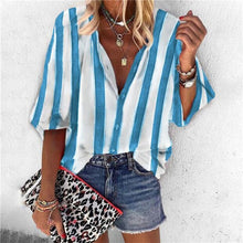 Load image into Gallery viewer, Fanbety 5XL Chains print Blouses Woman Sexy V-Neck Button Long Sleeve Shirt 2019 Womens Elegant Autumn New Tops Blouse plus size