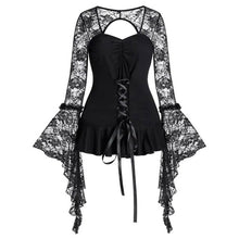 Load image into Gallery viewer, Blouse Womens Gothic Tops Fall Winter clothes Casual Long Sleeve V Neck Tight Haut Female Women Shirts #A9