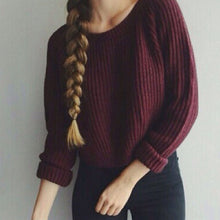 Load image into Gallery viewer, Autumn winter women sweaters and pullovers korean style long sleeve casual crop sweater slim solid knitted jumpers sweater mujer