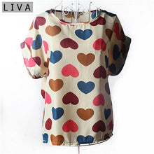 Load image into Gallery viewer, Fashion Thin Women Shirt S-XXL Summer Style Loose Colorful Print Chiffon Blouse Casual Tops Short Sleeve blusa feminina stripe
