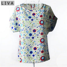 Load image into Gallery viewer, Fashion Thin Women Shirt S-XXL Summer Style Loose Colorful Print Chiffon Blouse Casual Tops Short Sleeve blusa feminina stripe