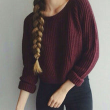 Load image into Gallery viewer, Autumn winter women sweaters and pullovers korean style long sleeve casual crop sweater slim solid knitted jumpers sweater mujer