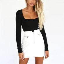 Load image into Gallery viewer, Women Sexy Solid Slim Shirt Solid Square-Neck Long Sleeve Blouse Solid Slim Long Sleeve Square-Neck Womens Tops and Blouses #20